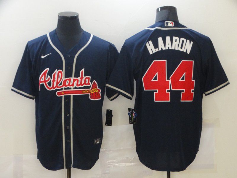 Men Atlanta Braves #44 H.Aaron Blue Game Nike MLB Jerseys->seattle mariners->MLB Jersey